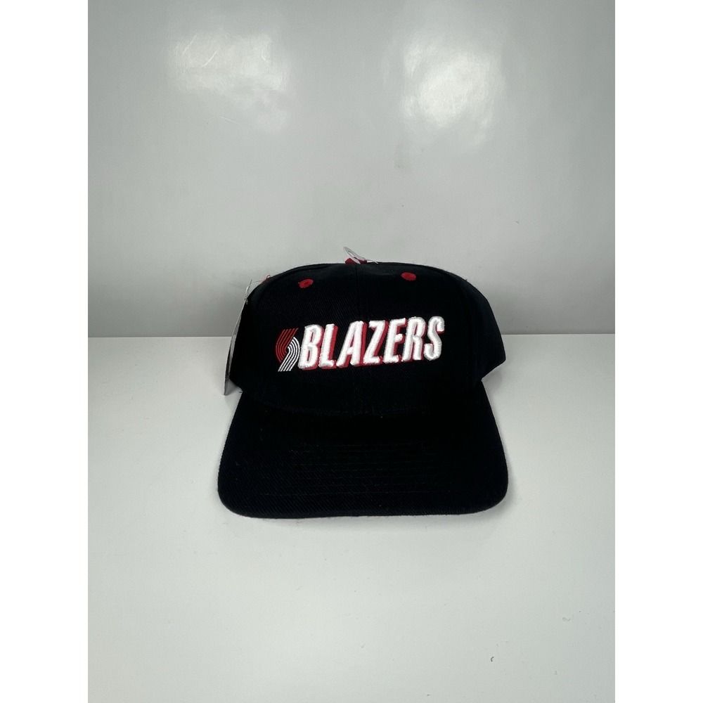 Vintage Puma Portland Trailblazers Hat Mens Black NBA Wool Snapback